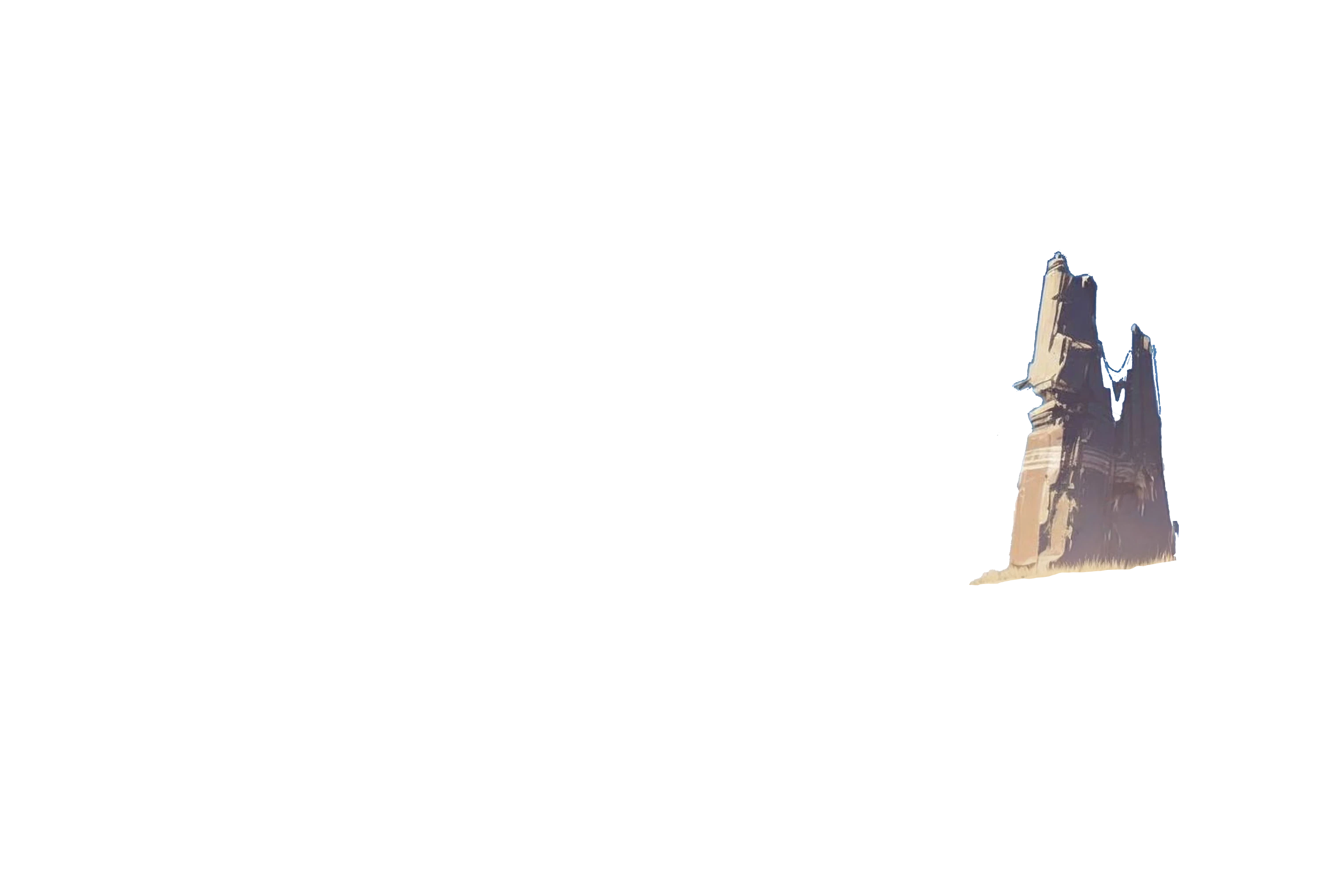 Far rock formations in blockchain mining desert